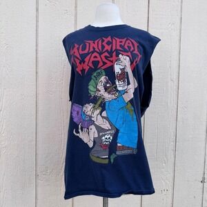 Municipal Waste Cut off Band Shirt Blue XL Punk Band Tee Vintage Punk Tee